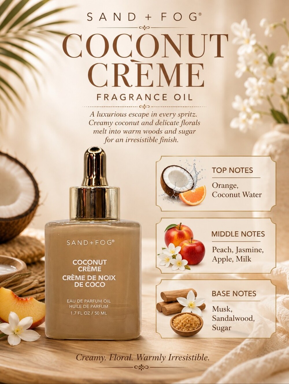 🥥 COCONUT CREME Sand + Fog Fragrance Oil